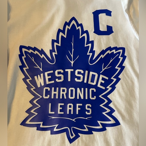 New Phreshcru Westside Chronic Leafs Long Sleeve Tshirt - White and Blue - Large - Picture 4 of 5